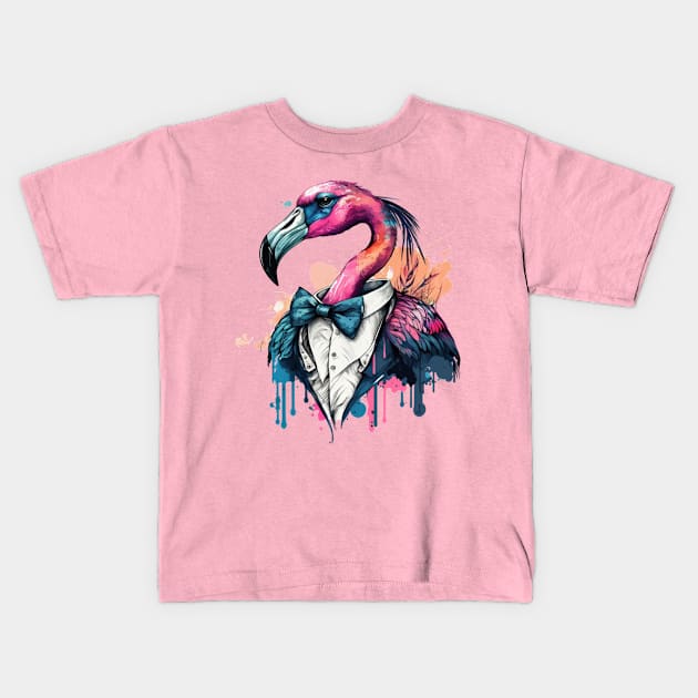 Flamingo Finesse Kids T-Shirt by King Hoopoe